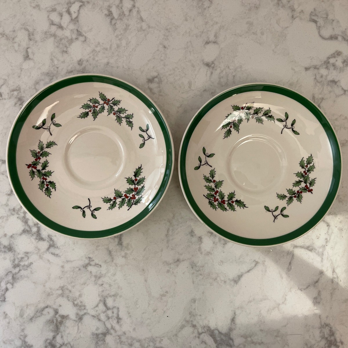 Vintage Spode Christmas Tree 2 Saucers | eBay