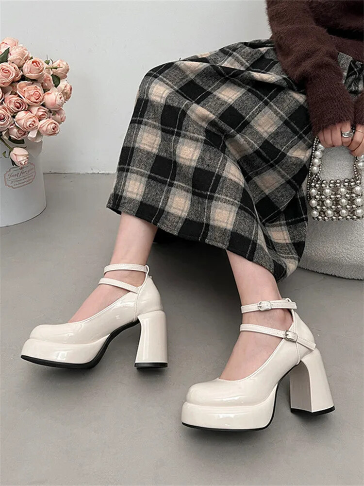 【PORTERNA】Simple Mary Jane High-Heel Sandals Buy Pablo Red Statement High Platform Heel Mary Jane Sandals
