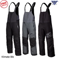 Klim Klimate Snowmobile Bib Black / Asphalt Insulated Gore-Tex Waterproof Trail