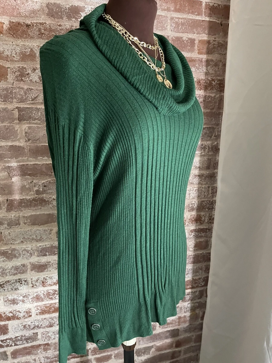 Emerald green top cowl neck sweater