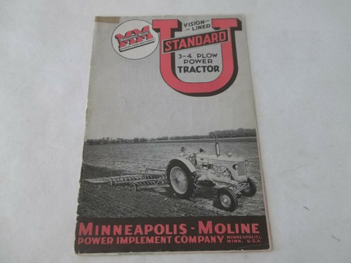 Minneapolis Moline The Vision Lined Standard U Tractor Sales Brochure 