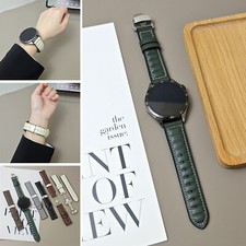 Genuine Leather Strap Butterfly Buckle Band for Samsung Galaxy Watch 7/6/5/4/FE