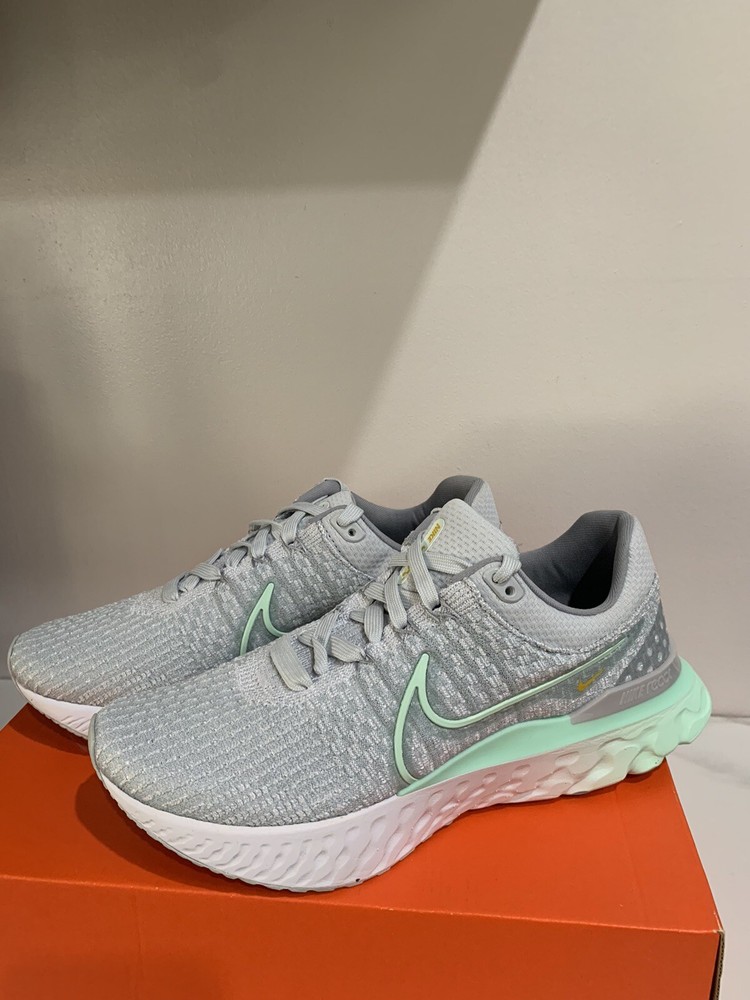 Nike React Infinity Run Flyknit 3 Pure Platinum Mint Foam Size 10 Running Shoes