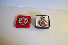 US FIRE DEPARTMENT POCKET WATCH WITH CHAIN -AMERICA'S BRAVEST/READY/WILLING