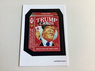 2018 DONALD TRUMP LOST WACKY PACKAGES SERIES 4 LW4, FORBIDDEN TITLES CARD, RARE