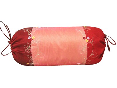 (29853) Kissenbezug Schlafsofa Rolle rund rosa rot Blume weiß