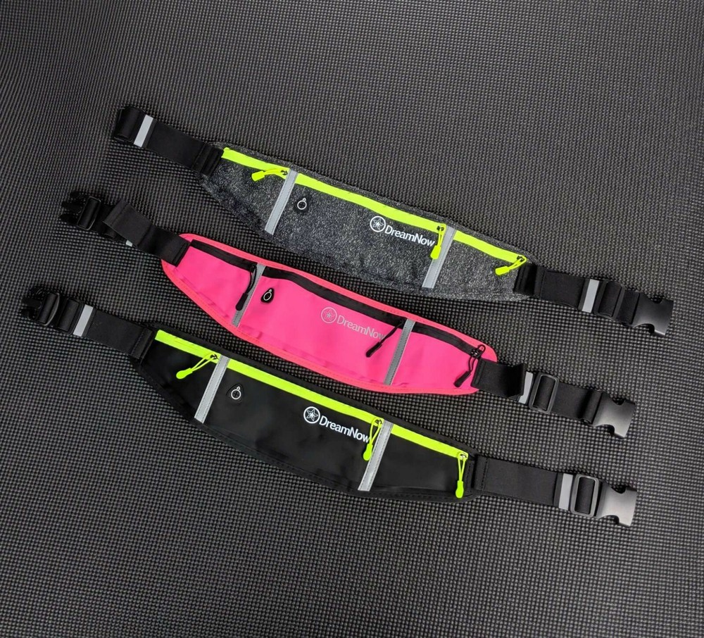 Waterproof Running Belt with Reflective Stripes for Secure Jogging Storage