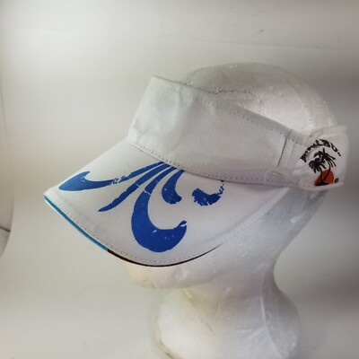 White Malibu Visor Hat Cap Travel Souvenir Strapback Adjustable