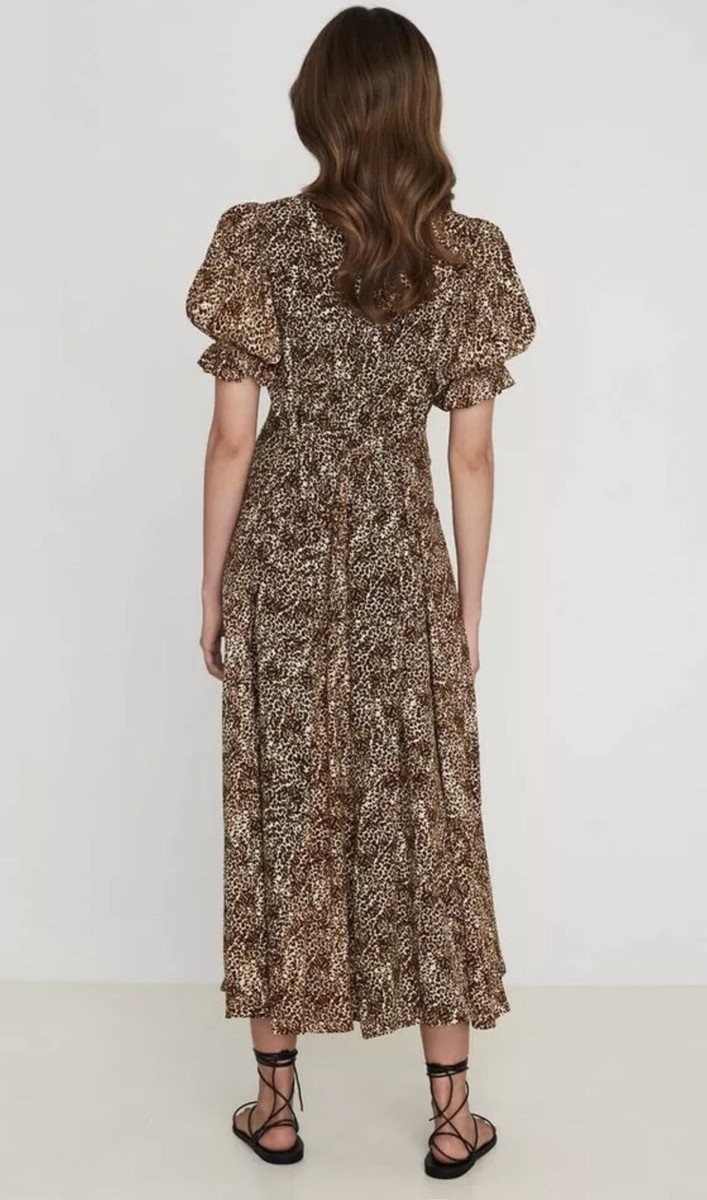 NWT FAITHFULL THE BRAND MAGGIE MIDI DRESS IN CHARLIE LEOPARD PRINT SZ XL  Z140-4 | eBay