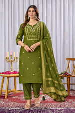 New kurti Set pure Banarsi Chanderi Silk Kurta With Zari Work  Banarsi Duppata