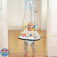 Slevoo Baby Jumper, Baby Door Jumper with Bumper, Play Tray and Two Jingle Ra