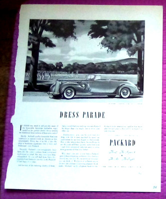 1938 Packard 12 Convertible Victoria for Five 11X14 print ad