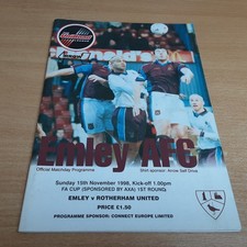 Emley v Rotherham United (FAC1) 15/11/1998 (Played at Oakwell, Barnsley)