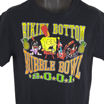 SpongeBob SquarePants T Shirt Mens Size Small Black Bikini Bottom Bubble Bowl