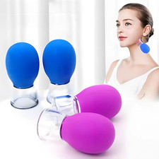 2/4 Pieces Facial Cupping Set Eye Face Vacuum Massage anti Cellulite Cup Silicon