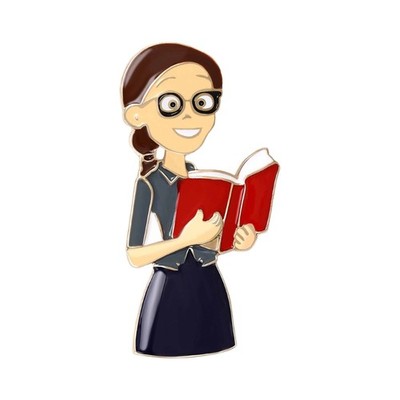 Elegant Female Teacher Brooch Pin Unique Lapel Pin Stylish Clothing Jewelry