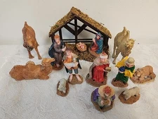 Lemax Village Collection Poly-Resin Nativity Set of 14  MANGER & FIGURES  2003