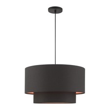 Livex Lighting 45618-04 Sentosa 3-Light Pendant Black/Orange Retro Design