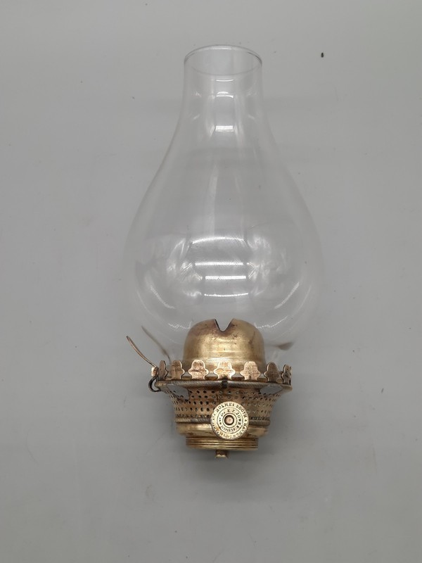 Antique E.F Jones Holmes Booth Hayden Oil Lamp Burner & Chimney Set No. 2 