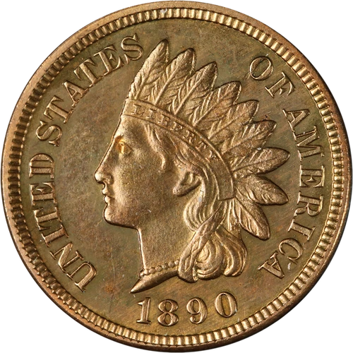 1890 Indian Cent Nice Proof Great Eye Appeal Strong Strike