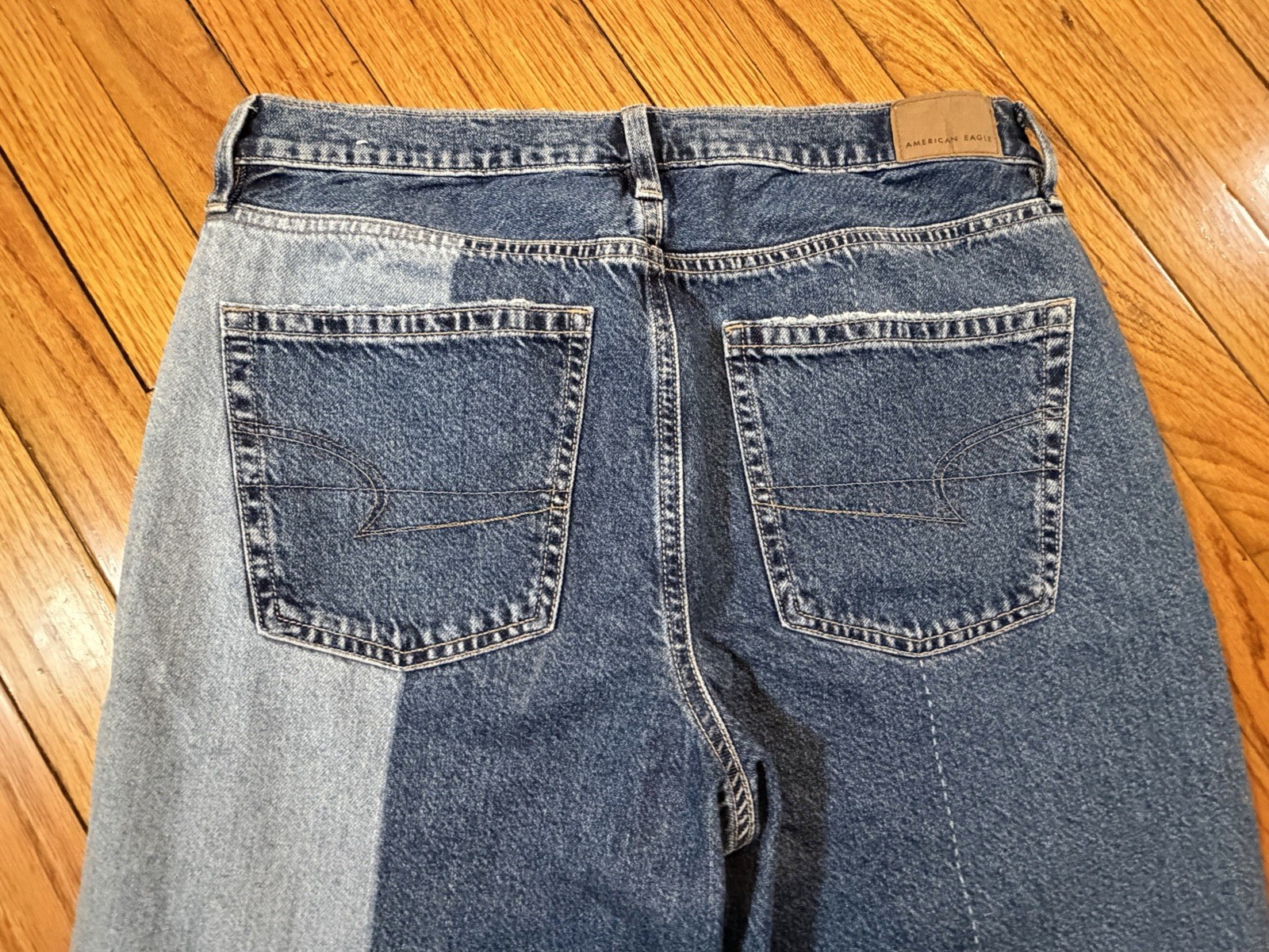 American Eagle 90's Bootcut Patchwork Denim Blue … - image 4