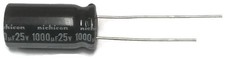 Set of 6 105 C Electrolytic Capacitor 1000uF 25V 1000 mfd 25V 20 Radial 3/8"...