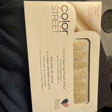 Color Street Nail Polish Strips Champagne Sugar Gold Holographic Glitter Clear