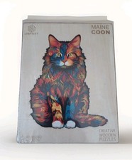 Jigfoxy Jigsaw Puzzle Wood Maine Coon Eco Friendly Mental Exercise 11.7x9.4"