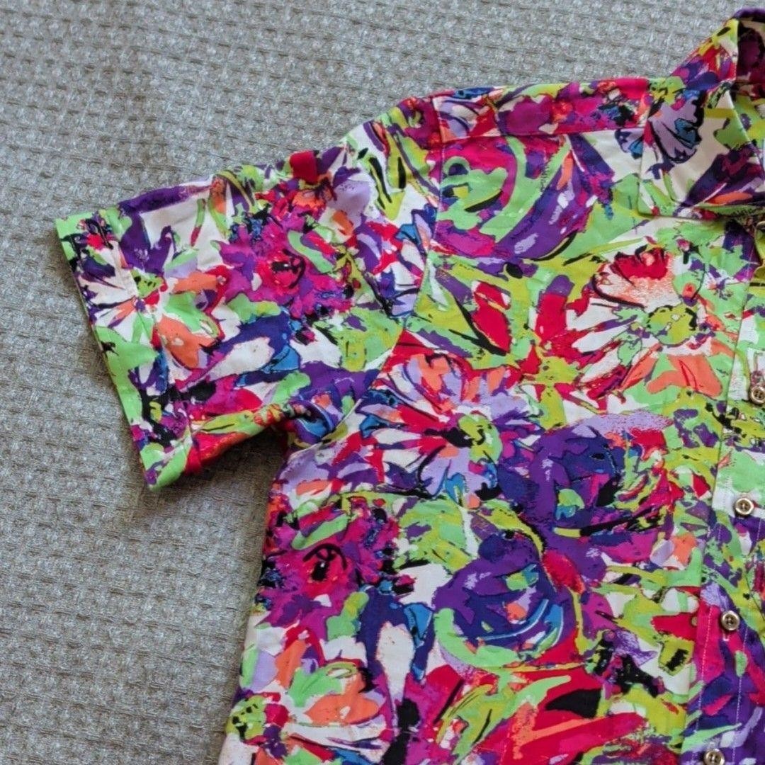 Seaplane Shirt Mens Medium Multicolor Floral Violent Femmes 26/38 Rayon USA Made View 3