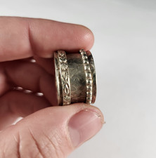Spinner Sterling Silver Ring 3 Rings Handmade Wide Fidget Band Size 8 / 8.75