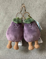 Jellycat Amuseables Eggplant Aubergine Plush Keychain Cute Bag Charm Gift - NWT