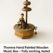 Anri Thorens Music Box Wood Hand Carved Swiss Movement – Do Re Mi VTG Italy