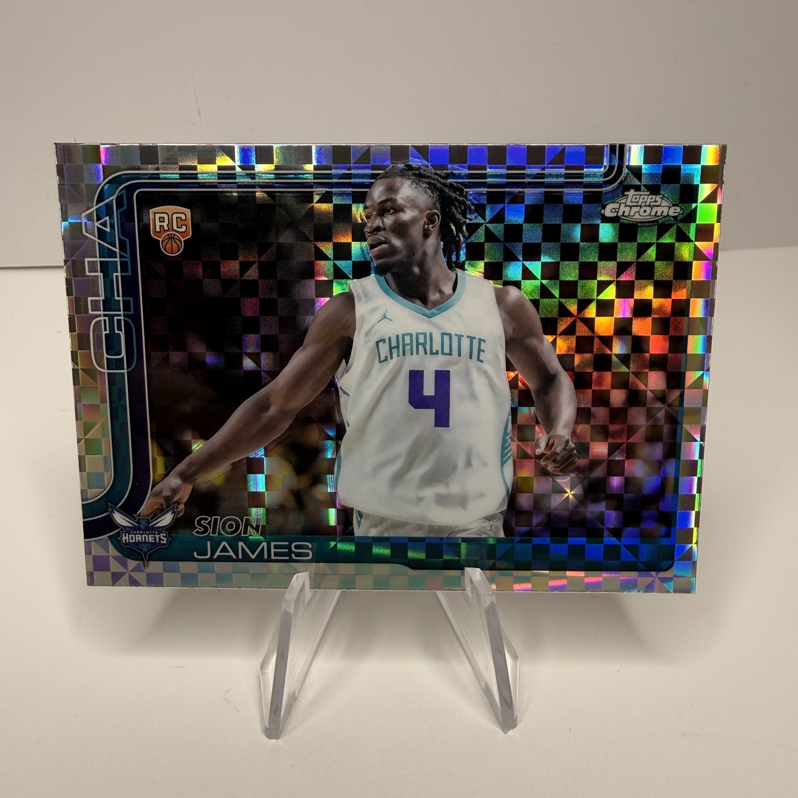 2025-26 Topps Chrome Basketball Refractor Sion James #283 X-Fractor Hornets RC