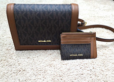 Michael Kors Logo Crossbody Bag Brown/Black Z...
