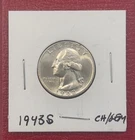 1943 S Washington Silver Quarter, Gem Uncirculated.