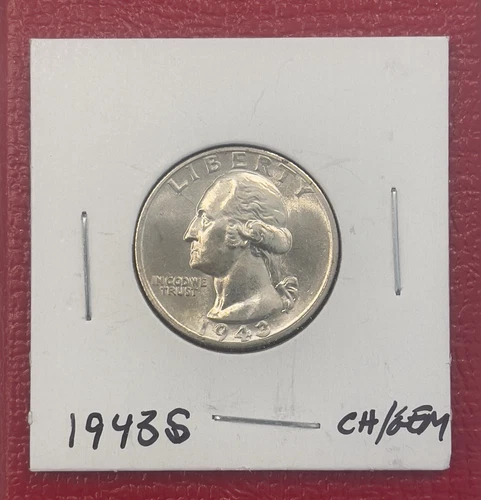 1943 S Washington Silver Quarter, Gem Uncirculated.