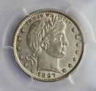 1897 Barber Quarter PCGS AU50 - Slight Tone - Sharp Eye Appeal