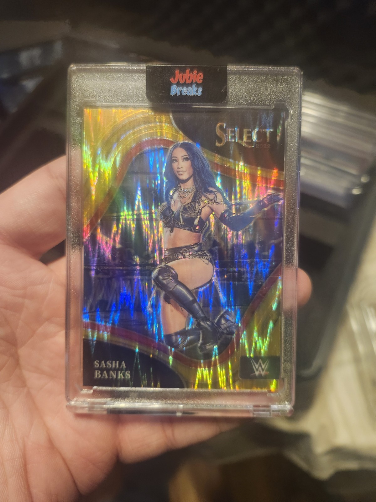 2022 Panini Prizm WWE Sasha Banks Ringside Gold Shock /10