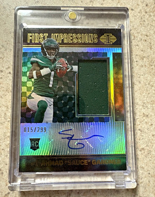 Panini 2022 Illusions Ahmad ''Sauce'' Gardner RC Auto Memorabilia /299 #141 Jets
