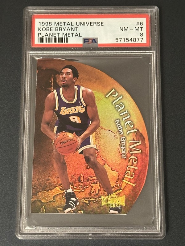 1998 Metal Universe Planet Metal Kobe Bryant Insert Card #6 of 15 PSA 8 Lakers!