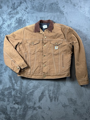 #ad #ad Vintage Carhartt Jacket Mens 42 Duck Trucker Chore Blanket Lined JB0906 READ $199.77