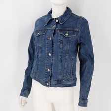 Levi's Women's Classic Blue Denim Trucker Jacket Size M Medium Cotton Stretch