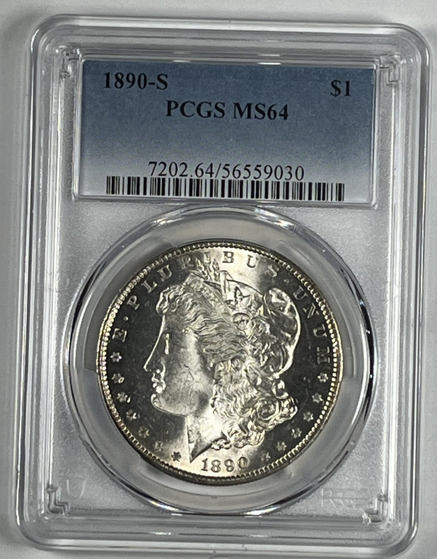 1890-S Morgan Dollar : PCGS MS64 Blazing White