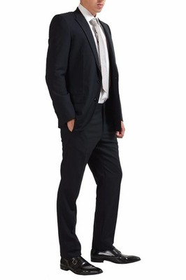 Christian Dior Men's Black 100% Wool Two Button Suit Size 40 42 | eBay