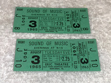 THE SOUND OF MUSIC 2 ORIGINAL 1965  TICKETS Julie Andrews Christopher Plummer G