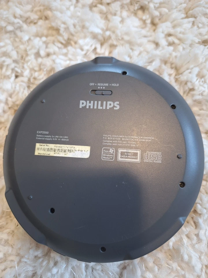 Philips Reproductor de CD MP3 portátil Discman EXP2550 bajos dinámicos - COMO ESTÁ PARA PIEZAS Foto 2 de 4