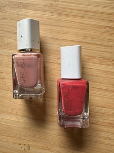 Lot Of 2 Vtg L’Oreal Nail Polish Red Pink 