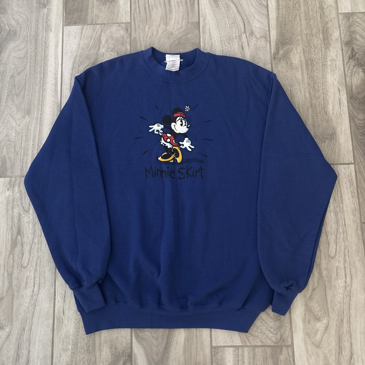 The Disney Store Vintage Minnie Mouse Crewneck Sweatshirt Blue Men’s Sz M  Adult