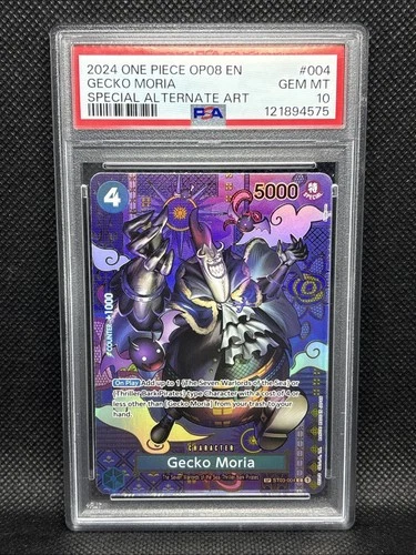 One Piece TCG Gecko Moria SP Alternative Art OP08 ST03-004 PSA 10 Graded ENGLISH