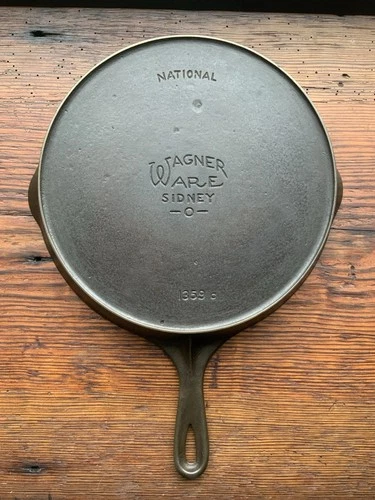 National Wagner Ware, Sidney 0, 1359c, No 9, Cast Iron Skillet, Restored